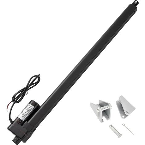 850 mm - Course 3000 N - Étanche IP65 - Entraînement linéaire 12 V - Moteur linéaire 5 mm/s - Avec étriers de montage pour porte armoire, ouvre-fenêtre, ouvre-porte, domotique (1/5)