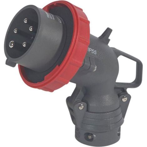 Fiche mobile coudée Hypra IP66/67-55 16A - 380V à 415V - 3P+N+T - plastique - LEGRAND