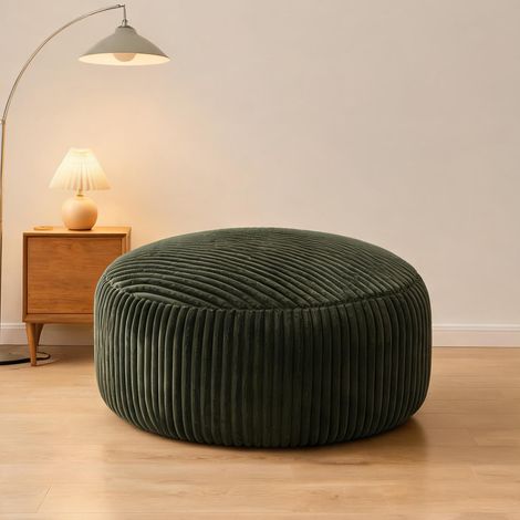 Pouf poire géant 6 pieds en velours côtelé vert pour deux adultes (1/5)