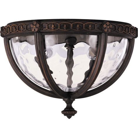 Plafonnier extérieur Regent Court Feiss noyer E14 IP44