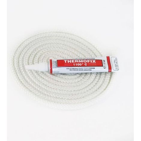 Joint rond tressé (blanc) ø 6 mm x 2.5 m + colle