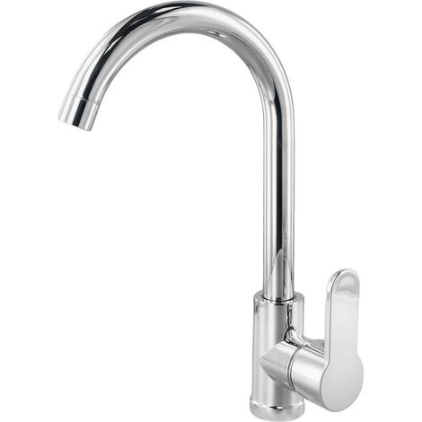Faucet mixer faucet of sink of kitchen, faucet of kitchen in stainless steel to arc unique, faucet of kitchen to arc high, faucet mixer faucet of washbasin cold warm faucet mixer faucet plating (1/4)