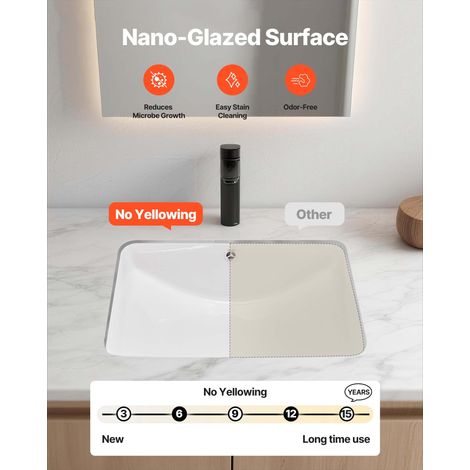 Lavabo de salle de bain sous plan - 530 x 375 mm vasque (1/5)