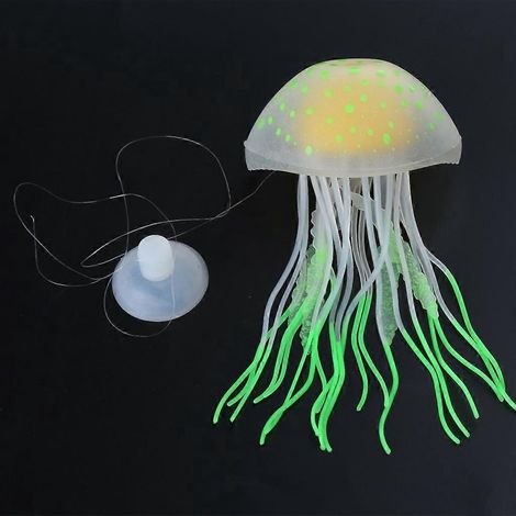 Décorations d'aquarium en silicone phosphorescent, méduses artificielles (1/4)