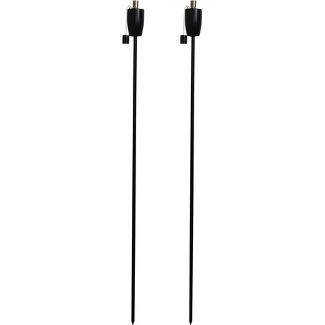 Torches de feu pour jardin en métal style baril Tiki 146 cm noir - lot de 2 (1/5)
