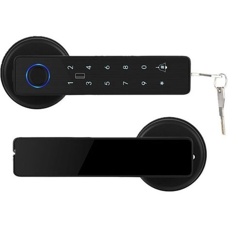 Serrure Intelligente Connectée WiFi APP Tuya SmartLife avec Empreinte Code RFID pour Porte Intérieure
