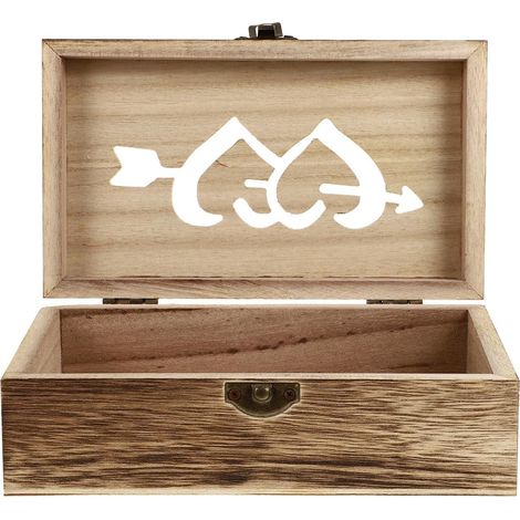 Scatola portaoggetti rettangolare in legno in stile retrò per anelli e bracciali. (1/5)