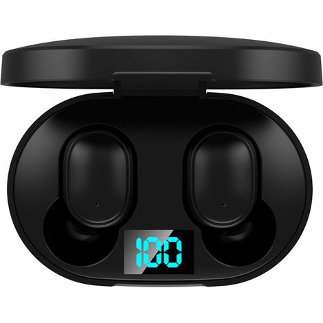A6S/E6S Kabellose Bluetooth-Kopfhörer, Mini Smart Noise Cancelling, HiFi-Klangqualität, Gehäuse in Macaron-Matt-Optik – E6S – Schwarz (1/3)