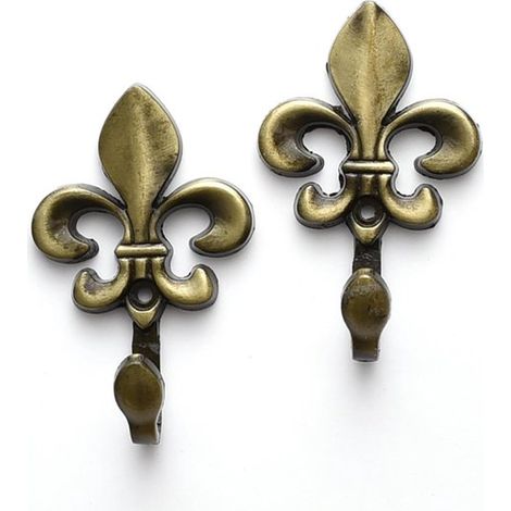 Juego de 2 ganchos decorativos,ganchos metálicos para cortinas,adecuados para salas de estar,armarios y repisas de chimenea (azul antiguo) (1/5)
