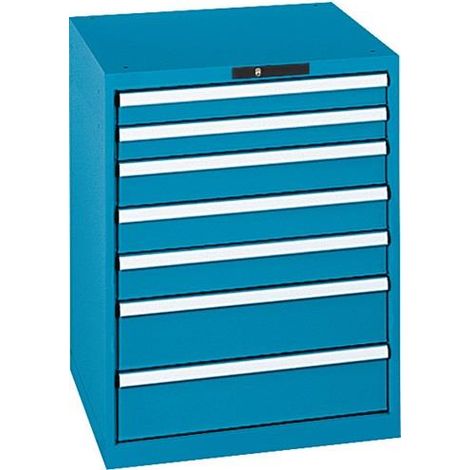 Schubladenschrank 36x36E H850xB717xT725mm 7 Schubladen Vollauszug RAL5012 LISTA (1/2)