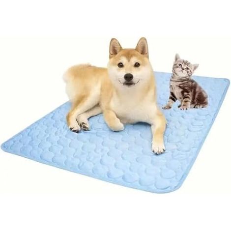 Tapis rafraîchissant pour animaux de compagnie pour chiens et chats - Coussin rafraîchissant d'été en soie glacée - Respirant, non électrique, portable, lavable - Lit rafraîchissant en gel (1/5)
