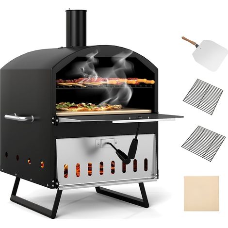 Holzbefeuerter Pizzaofen für den Außenbereich, 40 cm, 2-lagig (1/5)