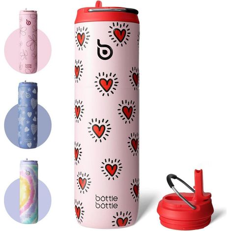 Trinkflasche Edelstahl 750ml Auslaufsicher BPAfrei Herzschlag (1/5)