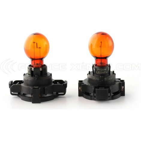 2 x Ampoules PY24W Clignotant orange 24W 12V - lampes halogène