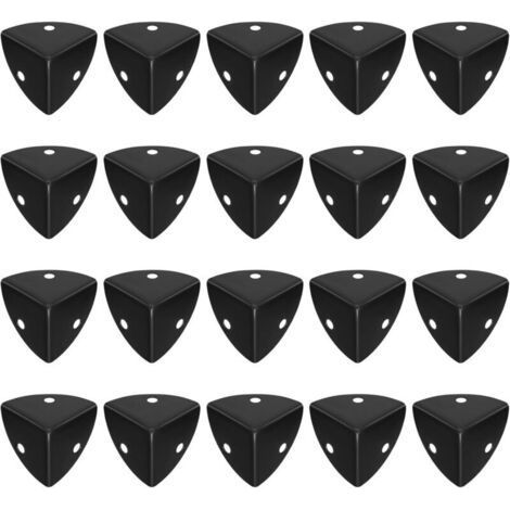 20 Pcs Protection Coin de Table en Métal, Protection Angle Metal, Protecteurs d'angle en Métal, Protection Coin Meuble en Métal(Noir) (1/5)
