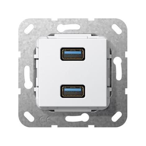 GIRA 568403 USB 3.0 A 2 FACH GENDER CHANGER EINSATZ, REINWEIß (1/5)