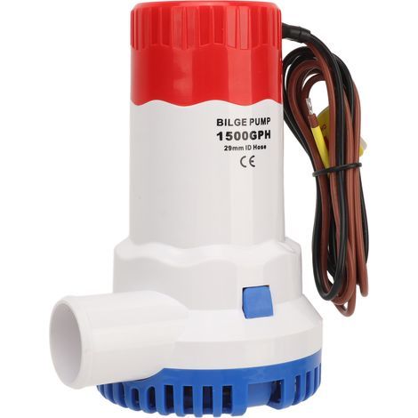 Pompe de cale submersible 1500 GPH pour bateaux, étangs, piscines et camping-cars (12 V). (1/5)