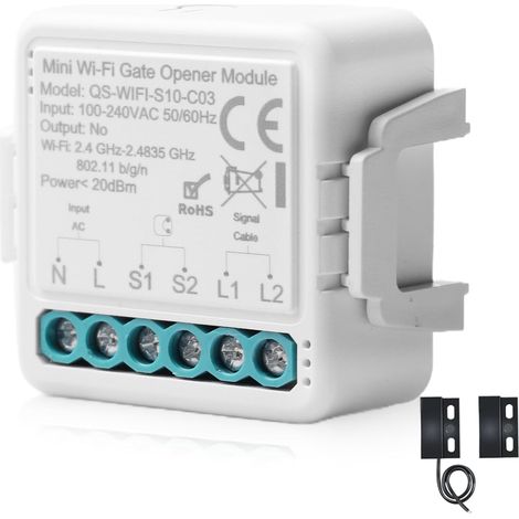 Ouvre-porte de garage Wi-Fi intelligent, ouverture de porte de garage par téléphone portable, contrôle par application, commande vocale, minuterie, convient pour (1/5)