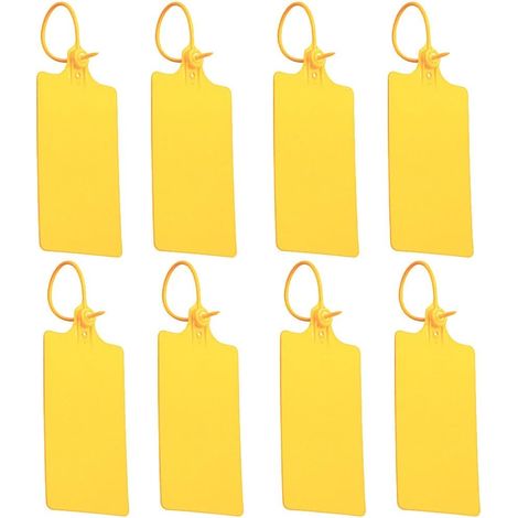 Etichette di spedizione in plastica impermeabile, 100 pezzi, gialle, etichette di sicurezza per spedizioni, scrivibili, con cerniera, vuote, per scrivere, lunghezza 250 mm (1/5)