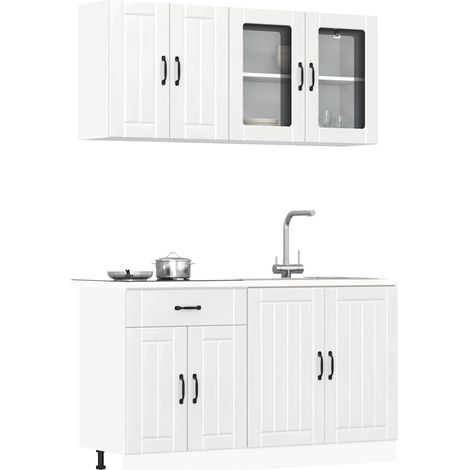 4-tlg. Küchenschrank-Set Lucca Hochglanz-Weiß Holzwerkstoff
