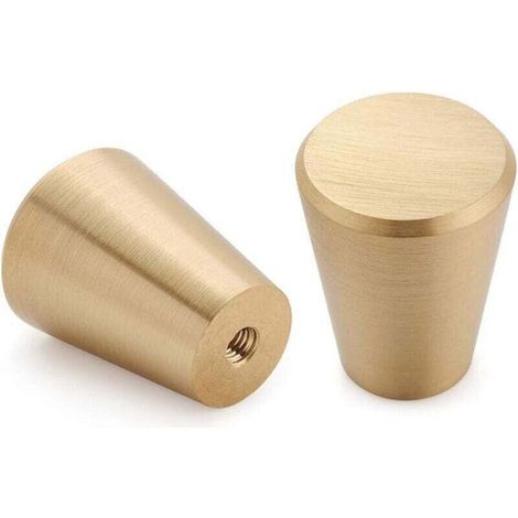 Möbelknöpfe aus gebürstetem Messing, goldene Schubladenknöpfe für Schränke, Kommoden, Badezimmer, Küche, 10er-Set (konisch) - RWA Home / Eisenwaren / Möbelbeschläge / Knöpfe und Griffe (1/4)