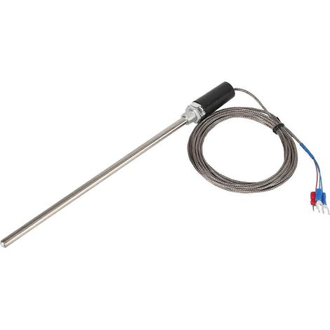 M12-Thermoelement-Sonde PT100 Edelstahl-Temperatursensor 200 mm 0–400 °C 4 m