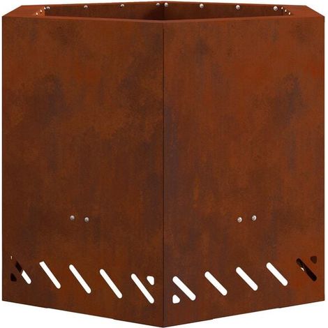 Cheminée sans fumée, marron, 58 x 58 x 51 cm, acier antique. (1/5)