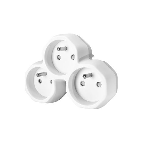 Multipresa triangolare CLUSTER - 3 prese - 16A - 3500W max - IP20