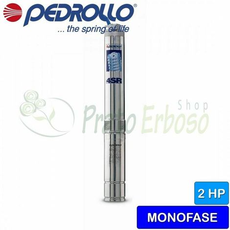 Bomba de pozo profundo para agua con GRAN CAUDAL de arena Pedrollo 4SRm 4/15 F Monofásica motor de 1,5 kW sumergible y rebobinable