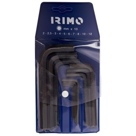 IRIMO - Jeu de 10 clés mâles 6 pans, finition brunie, mm