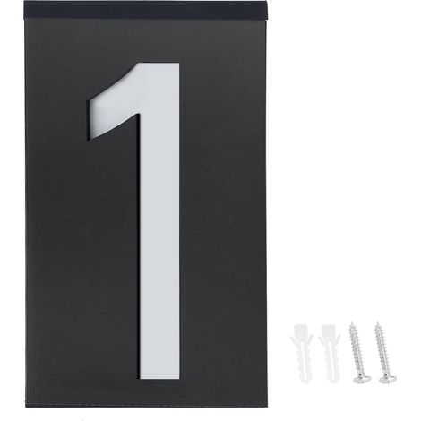 Plaque lumineuse LED solaire numéro 1 pour extérieur, éclairage d'adresse porte maison hôtel boutique (1/5)