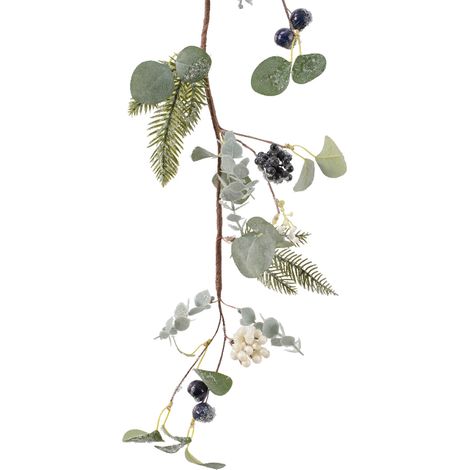 Guirnalda de frutos verdes con hielo Alt. 120 cm
