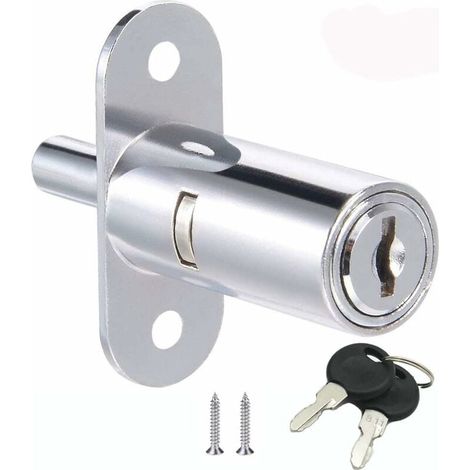 Cerradura para cajón de aleación de zinc, cerradura para muebles con puertas corredizas, para vitrinas, archivadores, cajones, armarios, escritorios, muebles, etc. (1/5)