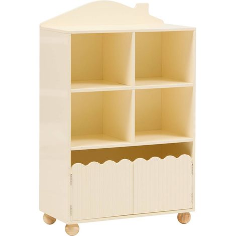 Libreria per bambini bouli 2 ante 4 contenitori beige 60x30x94,5 cm - Atmosphera créateur d'intérieur