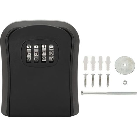 Waterproof Key Storage Box, Secure Combination Lock Box, Rustproof and Wear-Resistant for Home (Black) A (1/5)