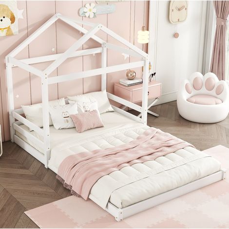 MEUBLIV Letto a casetta 140x200 cm bianco – con sponde, senza materasso (1/5)