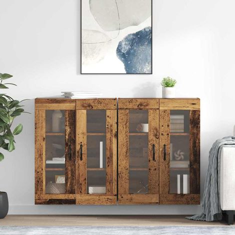 Wandschränke 2 pcs Altholz 69,5 x 34 x 90 cm Holzwerkstoff