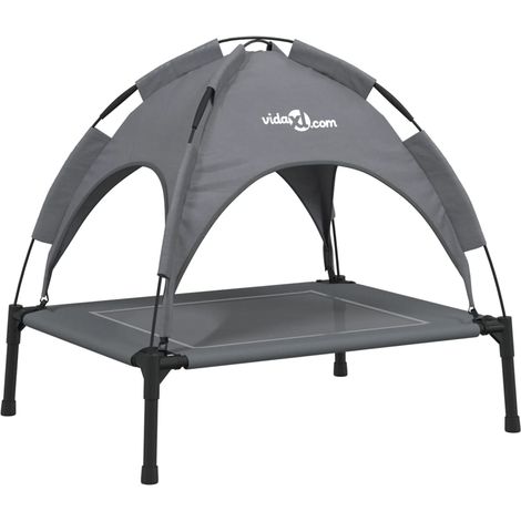 Lit pour chien avec auvent anthracite tissu Oxford et acier (1/5)