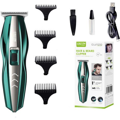 Tondeuse à cheveux GREEN LYCA GL69590 avec 90 minutes d'autonomie et réglage de 1 à 4 mm pour une coupe parfaite (1/5)