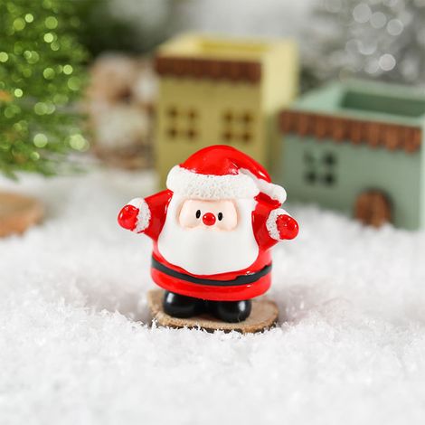Figurine De Noël - Résine - 3 x 3 x 2,5 cm - Décoration Miniature Pour Paysage Miniature Jardin Féerique Arbre De Noël Gâteau Terrarium - 1 Pièce (1/5)