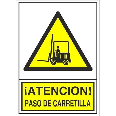 señal 325 adhesiva 148x105''pas.carretill ­atencion paso carretilla