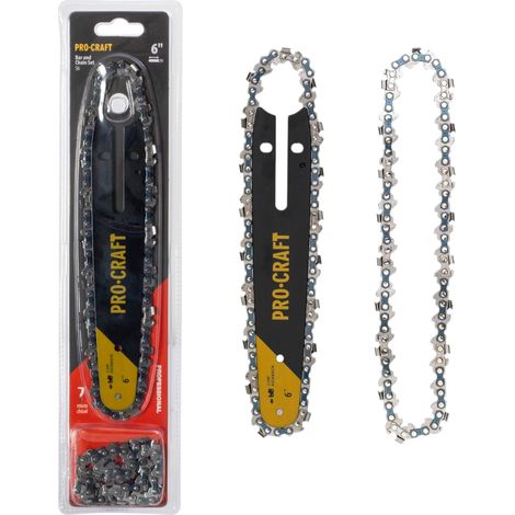 Procraft S6 Set mit 2x Sägekette 37 TG + 15 cm Führungsschiene für PKA32Li