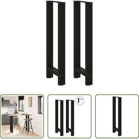 vidaXL Patas para mesa de bar negras (2 unidades, 40 x 100-101 cm, acero) (1/5)