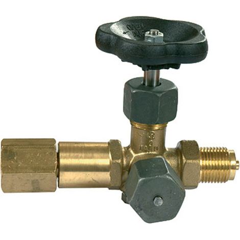 Riegler Manometer-Absperrventil, Zapfen-drehbare Muffe, DIN16271, Messing, G 1/2 (1/2)