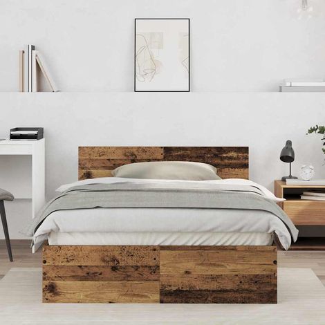 vidaXL Telaio del Letto Legno vecchio 120 x 190 cm Legno multistrato