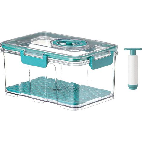 Boite A Pain - Etanche Avec Pompe A Vide Manuelle - Pour Comptoir Cuisine - Capacite 8 L - Transparente En PET Alimentaire - 1 Piece (1/4)