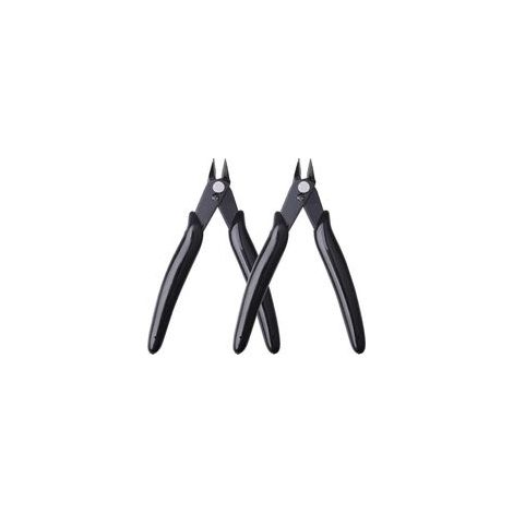 Pince coupante latérale de précision pour électriciens et bijoutiers – 2 pièces, acier trempé, poignées ergonomiques noires (1/4)