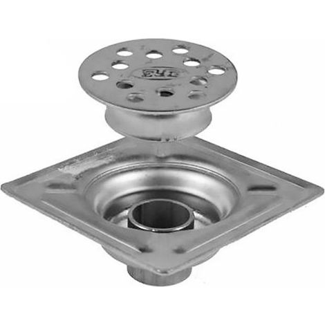 Piletta in acciaio inox 200 x 200 mm, scarico verticale, quadrata, per impieghi gravosi - MARCA