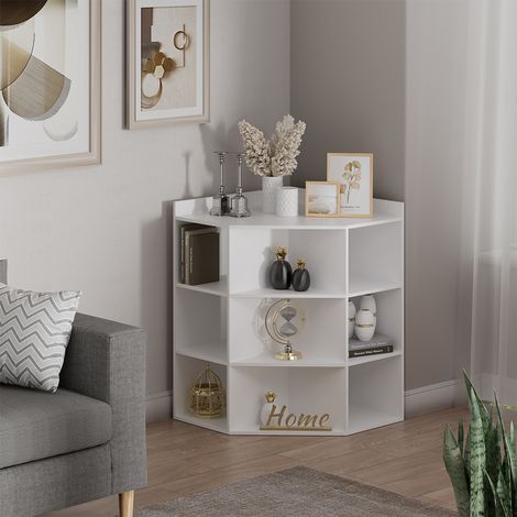Scaffale angolare Elina, Bianco, 60 x 80 cm, Vicco