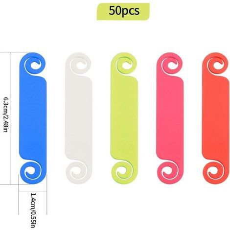 Lote de 50 etiquetas de identificación de cables, etiquetas multicolores para marcar hilos, sistema de marcado, gestión de cables. (1/5)